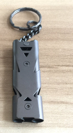 Emergency Keychain Whistle – Loud Survival Signal Whistle Silver & Black
