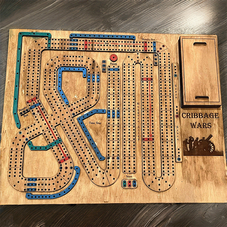 Wooden Cribbage War Game | Classic Strategy Board Game