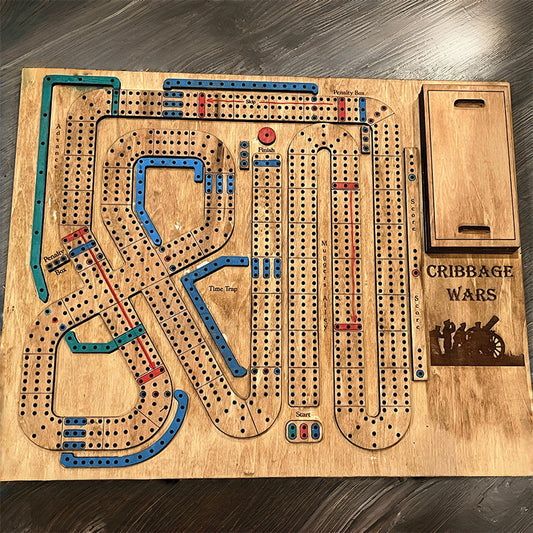 Wooden Cribbage War Game | Classic Strategy Board Game