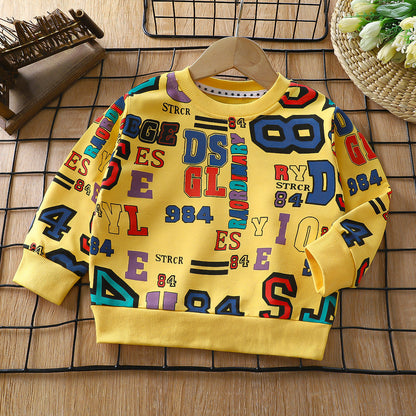 Kids Graphic Print Long Sleeve Cotton T-Shirt – 12 Designs