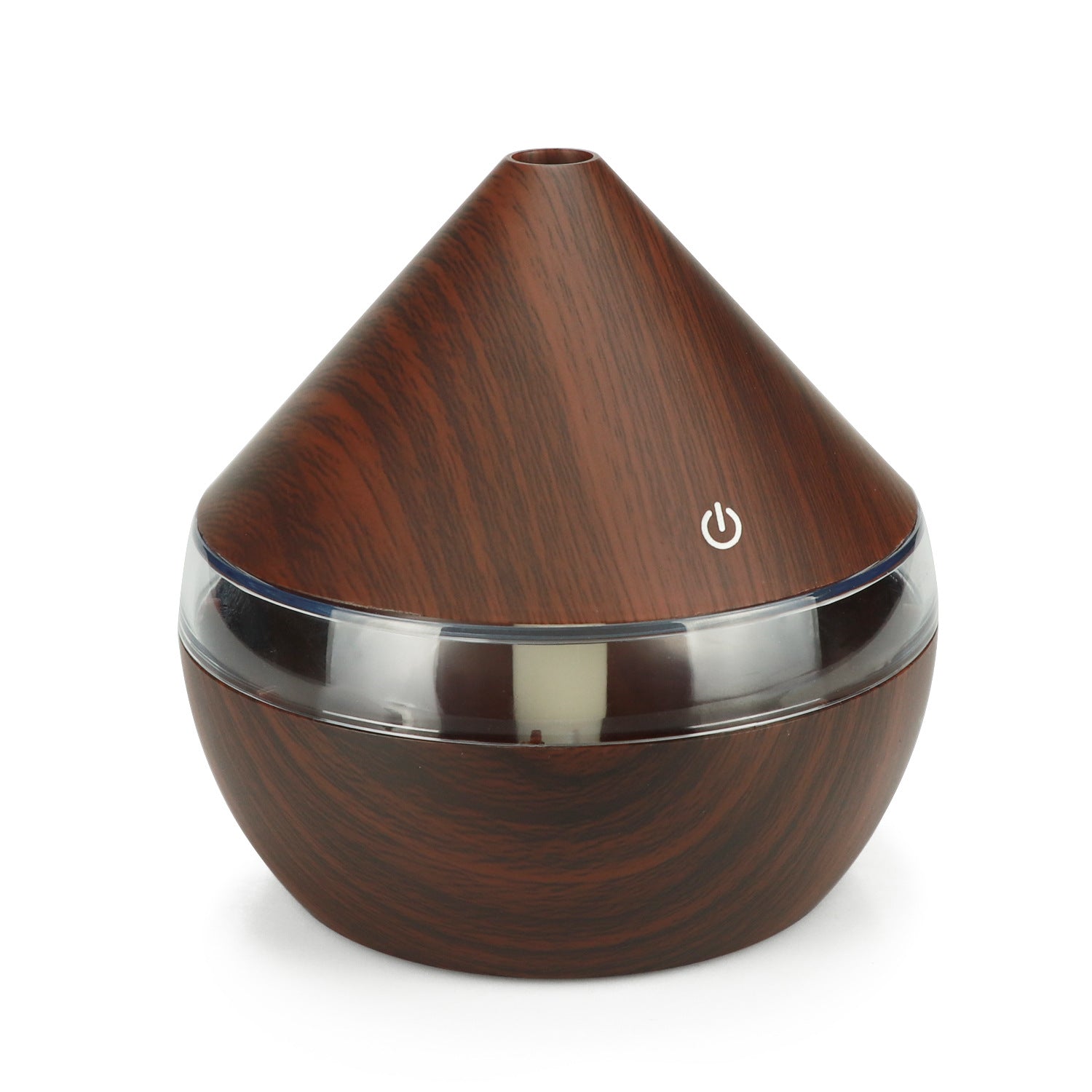 Mini Desktop Pyramid Humidifier – USB Ultrasonic with Timer | Wood Grain