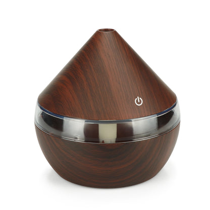 Mini Desktop Pyramid Humidifier – USB Ultrasonic with Timer | Wood Grain