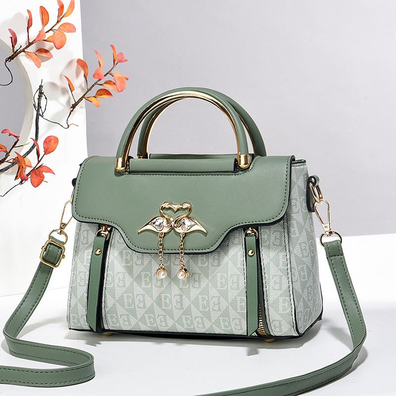 Women's PU Leather Crossbody Bag – Printed Flap Shoulder Bag