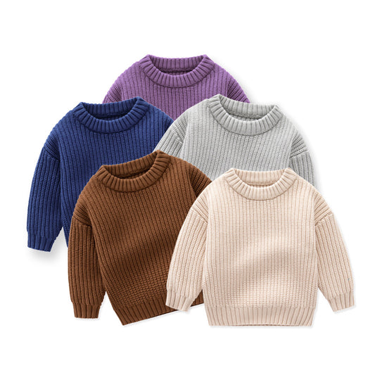 Kids Loose Knit Pullover Sweater – Soft Long Sleeve Top