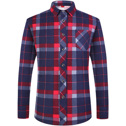 Men's Plaid Long Sleeve Shirt | Slim Fit Business Casual