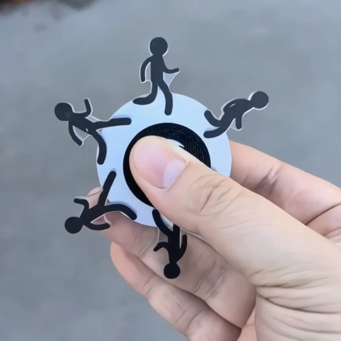 Stickman Running Fingertip Gyro | Animated Acrylic Fidget Spinner Toy