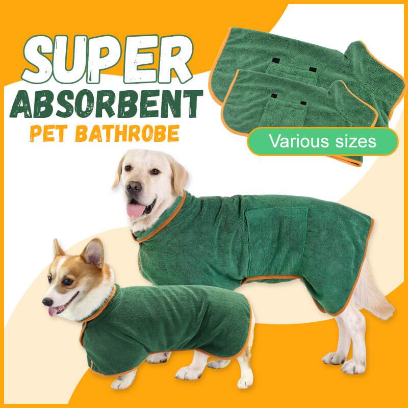 Microfibre Dog Bathrobe | Super Absorbent Quick-Dry Coat with Hook & Loop