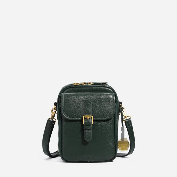 Women's Small PU Leather Crossbody Bag | Multi-Compartment Shoulder Bag