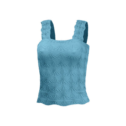 Women's Pleated Square-Neck Camisole Top