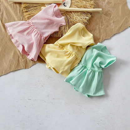 Baby Girl Waffle Cotton Sleeveless Romper – 3 Colours