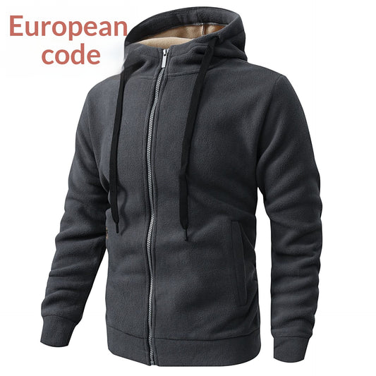 Men's Fleece-Lined Hooded Cardigan Jacket | Casual Outerwear XS–3XL