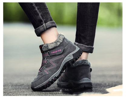 Fleece-Lined Martin Boots – Plush Lining, Elastic Band, Round Toe | Unisex | EU 35–48