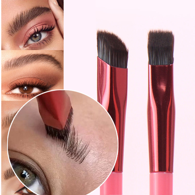 Precision Eyebrow Brush – Nylon Hair, Aluminium Handle, 3 Colours