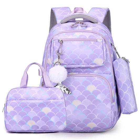 Girls' Mermaid Princess 3-Piece School Set – Backpack, Pencil Case & Handbag