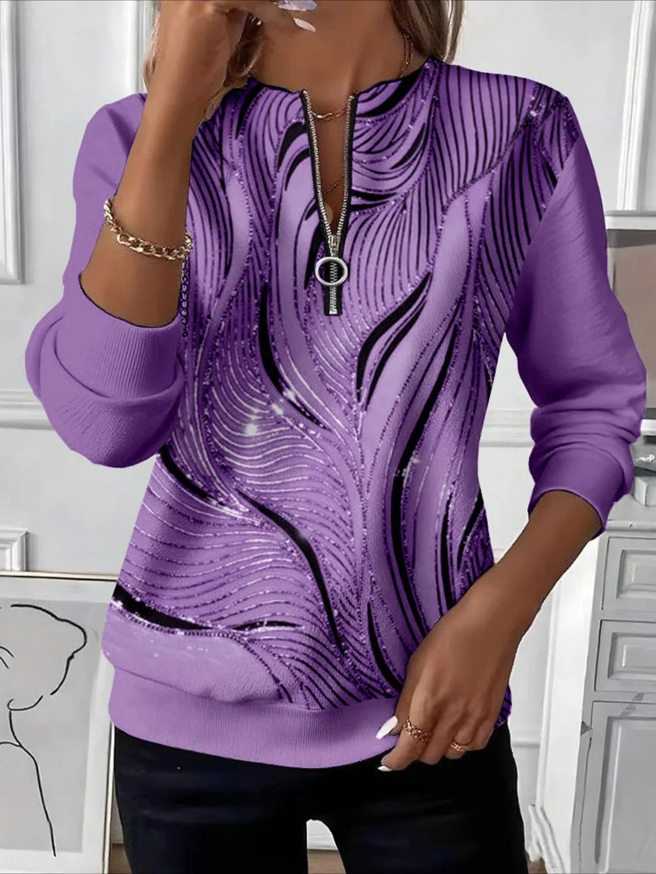 Women's Loose Fit Floral Print Sweatshirt | Sizes S to 5XL