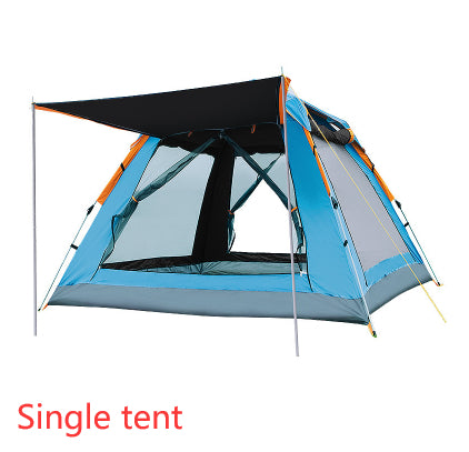 3-Person Beach & Camping Tent – Silver-Coated T210 Waterproof Quick-Pitch Tent with Optional Ground Mat