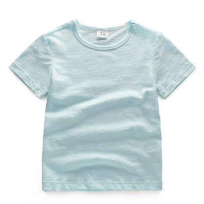 Kids Solid Colour Short Sleeve Cotton T-Shirt – Unisex | 5 Colours