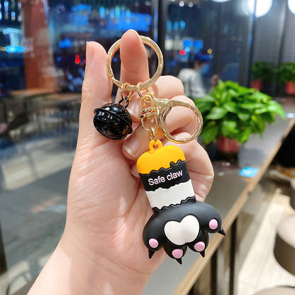 3D Cat Claw Pendant Keychain | Cute PVC Charm | 4 Colours