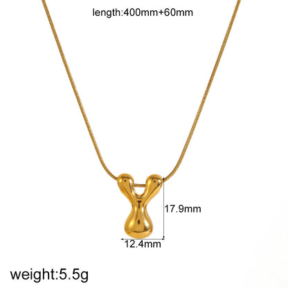 Initial Letter Stainless Steel Pendant Necklace (A–Z)