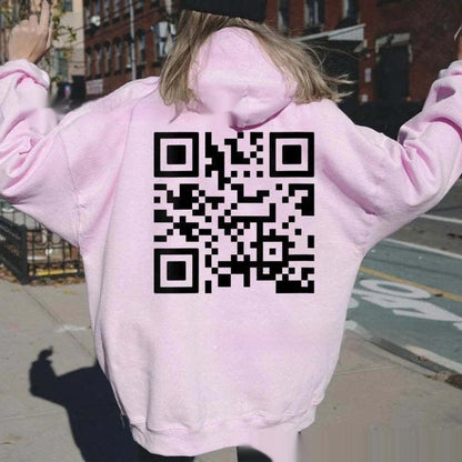 F K You QR Code Hoodie – Oversized Unisex Fleece-Lined | 10 Colours | Sizes XS–5XL