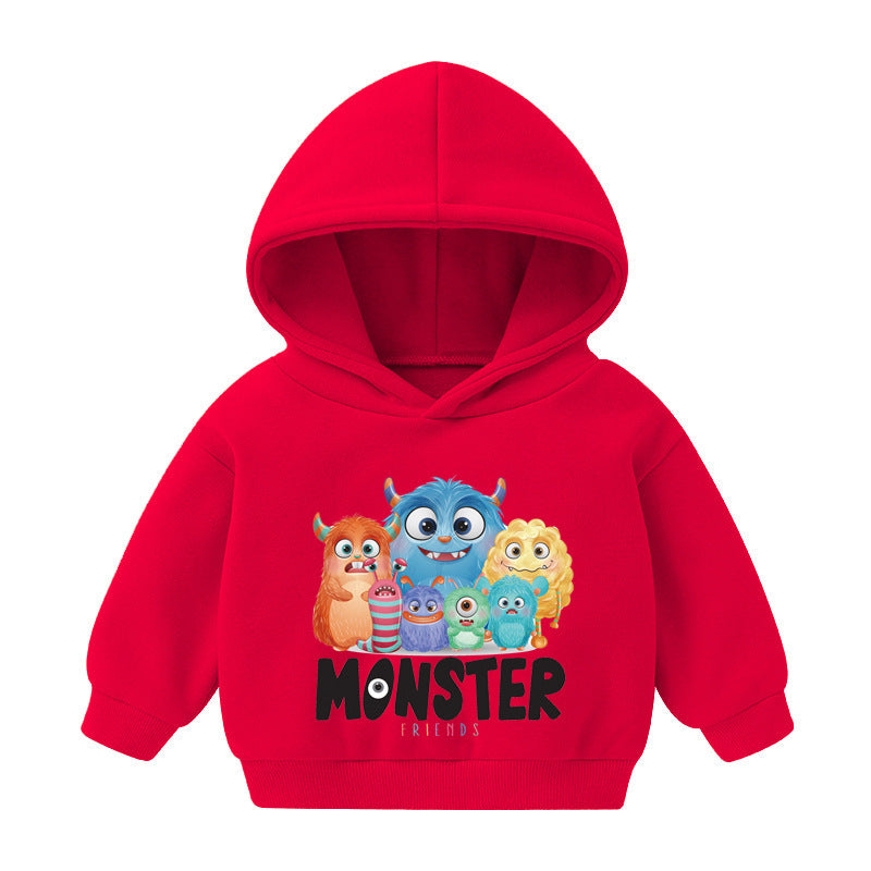 Kids Hooded Fleece Pullover Sweater – Unisex Long-Sleeve Top