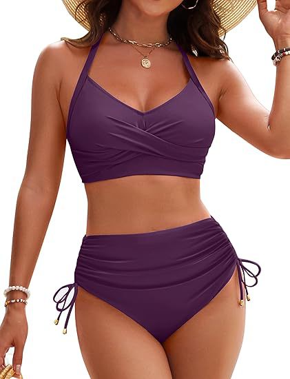 Women's High-Waist Drawstring Bikini Set | Two-Piece Swimsuit