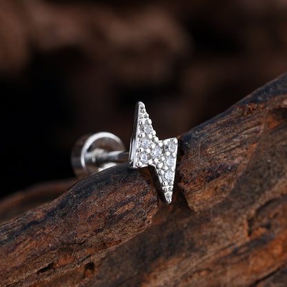 Micro-Set Zircon Ear Cuff | Minimalist Stainless Steel Single Ear Stud