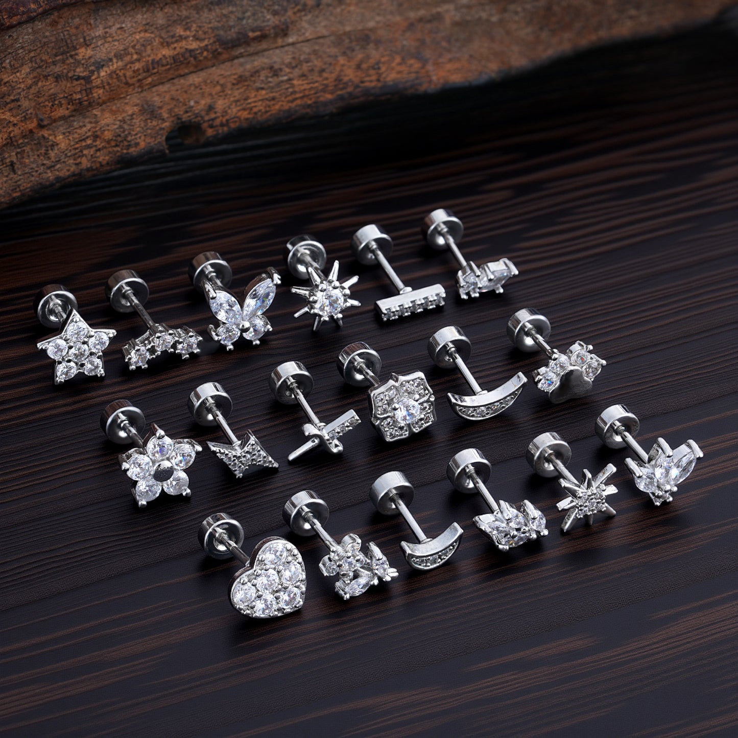 Micro-Set Zircon Ear Cuff | Minimalist Stainless Steel Single Ear Stud