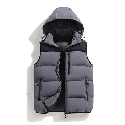 Men's Waterproof Hooded Gilet | Multi-Pocket Padded Vest