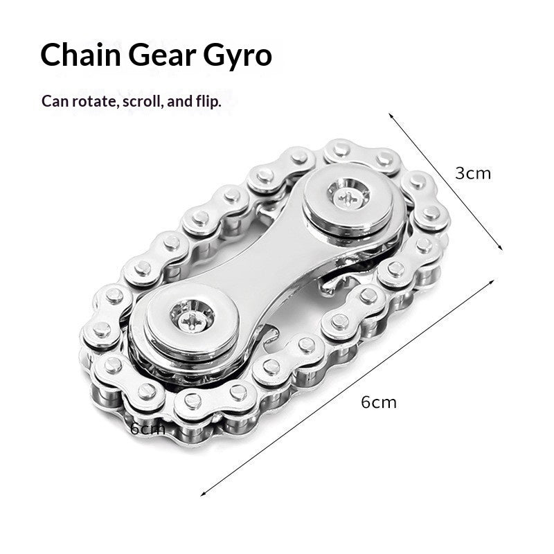 Metal Gear Chain Wheel Spinner Stress-Relief Toy | Alloy