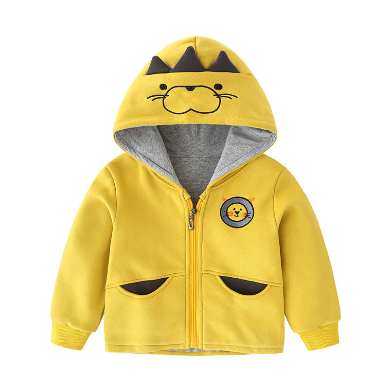 Children's Quilted Cotton Coat | Cartoon Casual Kids Long Sleeve Jacket