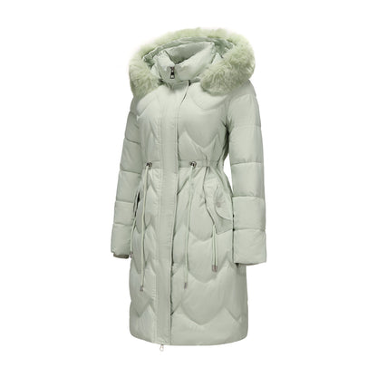 Women's Faux Fur Collar Padded Coat | Mid-Length Winter Coat