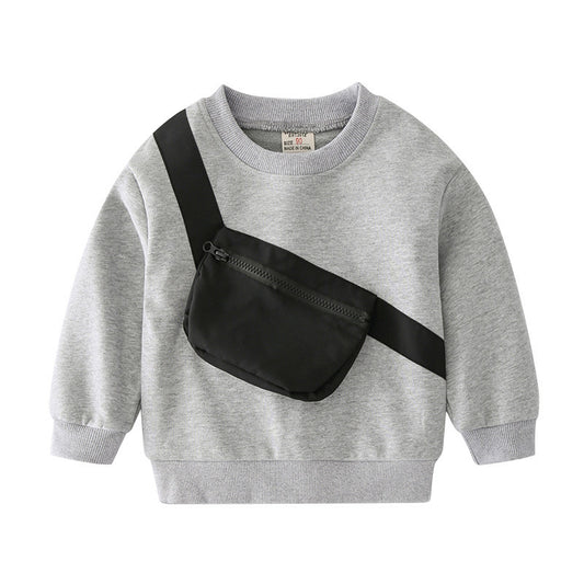 Boys' Round Neck Pullover Sweater | Soft Cotton Knitwear for Kids