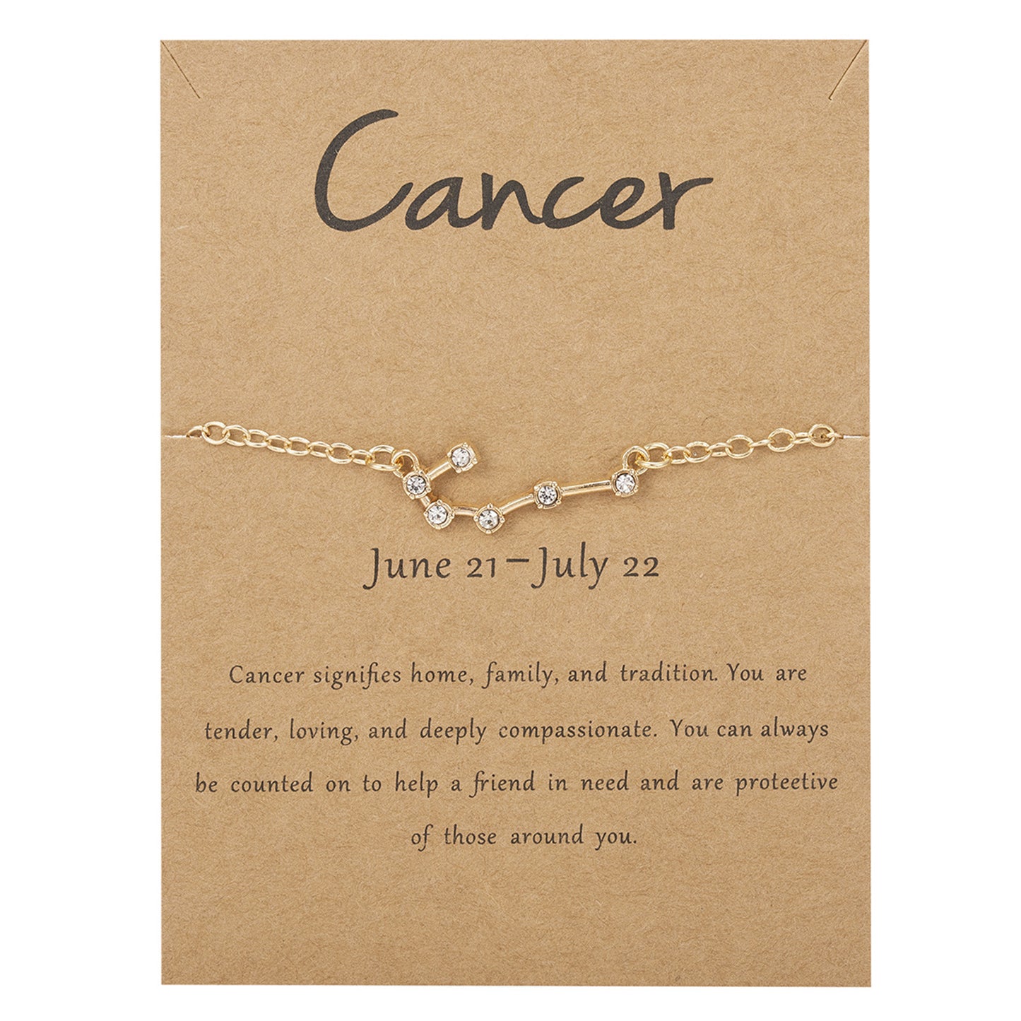 Zodiac Star Sign Gold-Plated Chain Bracelet | All 12 Signs