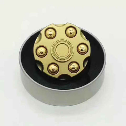 Unique Brass Gun Revolver Bullet Fidget Toy Spinner Copper Hand Spinners Detachable Rotating Sensory Finger Top For Kids Adults