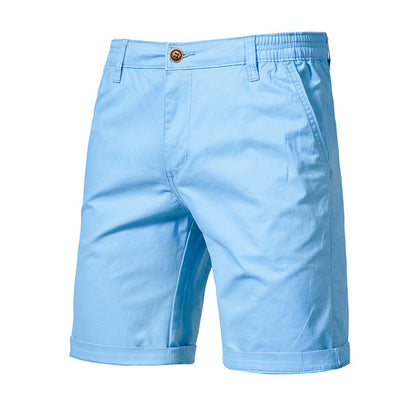 Men's Cotton Slim-Fit Cropped Trousers | Straight Leg Waist 30-38"