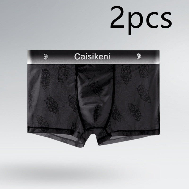 Men's Ice Silk Mesh Boxer Briefs – Quick-Dry Gradient Underwear
