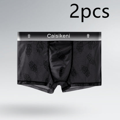 Men's Ice Silk Mesh Boxer Briefs – Quick-Dry Gradient Underwear