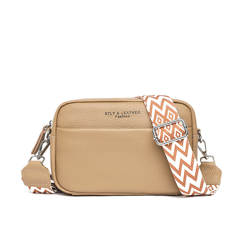 Genuine Leather Square Crossbody Bag | First-Layer Cowhide | 5 Colours | Women's