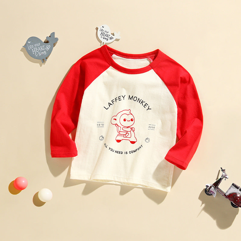 Kids Animal Print Long Sleeve Cotton T-Shirt – 13 Designs