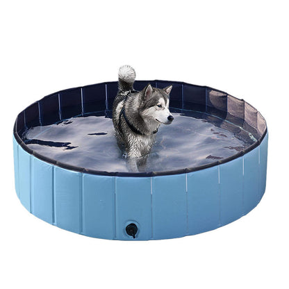 Foldable Dog Paddling Pool | No-Inflate PVC Collapsible Pool for Dogs