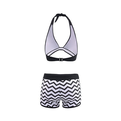 Women's Zigzag Print Two-Piece Bikini Set | Top & Shorts S–XL