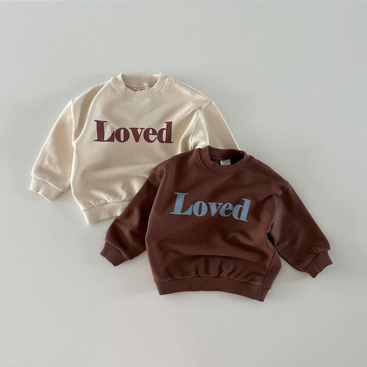 Children's Cotton Letter Sweatshirt | Crew Neck Kids Top