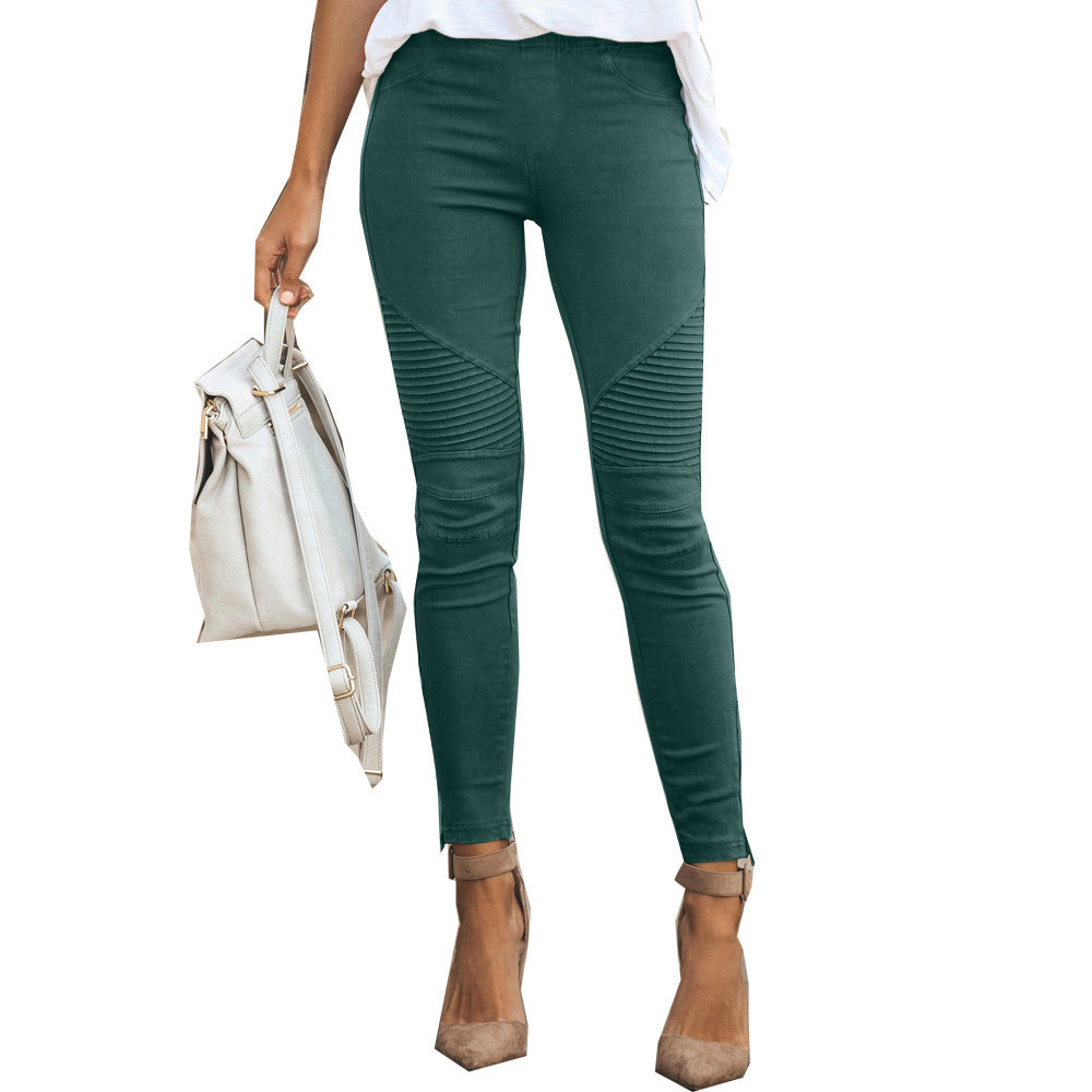 Women's Low-Rise Slim-Fit Cotton Stretch Trousers | 10 Colours | S-5XL