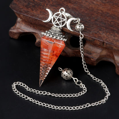 Hexagonal Pyramid Crystal Gemstone Pendant Necklace