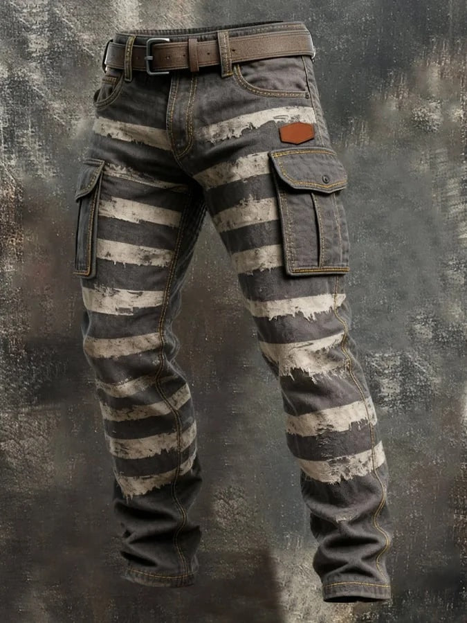 Men's Retro Print Straight-Leg Trousers | 12 Designs | S-5XL