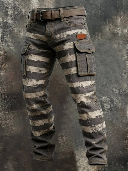 Men's Retro Print Straight-Leg Trousers | 12 Designs | S-5XL