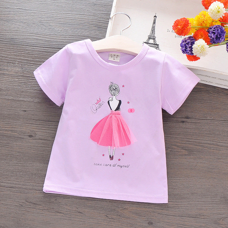 Women’s Cotton Short Sleeve Cartoon Print T-Shirt – 5 Colours