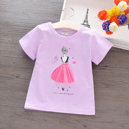 Women’s Cotton Short Sleeve Cartoon Print T-Shirt – 5 Colours