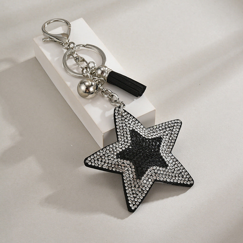Velvet Pentagram Star Tassel Keychain | 8 Colours